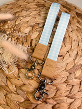 Load image into Gallery viewer, Blue Gingham Wristlet