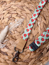Load image into Gallery viewer, Strawberry Gingham Fabric Lanyard