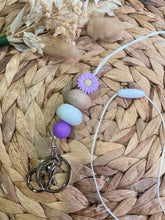 Load image into Gallery viewer, Dark Purple Floral Lanyard