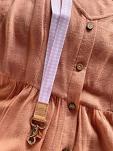 Load image into Gallery viewer, Pink Gingham Fabric Lanyard