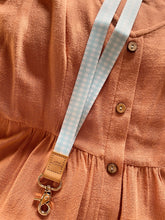 Load image into Gallery viewer, Blue Gingham Fabric Lanyard