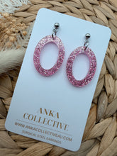 Load image into Gallery viewer, Ruby Dangle Glitter Earrings