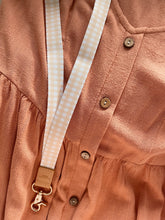 Load image into Gallery viewer, Peach Gingham Fabric Lanyard