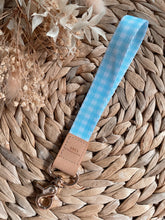 Load image into Gallery viewer, Blue Gingham Wristlet