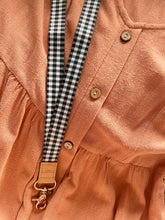 Load image into Gallery viewer, Black Gingham Fabric Lanyard