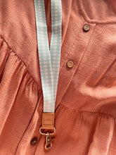 Load image into Gallery viewer, Mint Green Gingham Fabric Lanyard