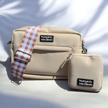 Load image into Gallery viewer, Pooch Walking Bag (Soft Ivory) - Mocha Gingham