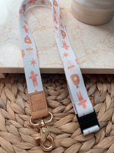 Load image into Gallery viewer, Presents and Gingerbread Fabric Lanyard