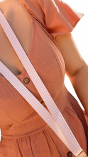 Load image into Gallery viewer, Peach Gingham Fabric Lanyard