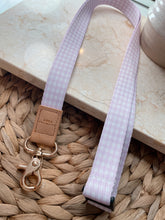 Load image into Gallery viewer, Purple Gingham Fabric Lanyard