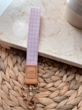 Load image into Gallery viewer, Pink Gingham Wristlet
