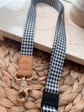 Load image into Gallery viewer, Black Gingham Fabric Lanyard