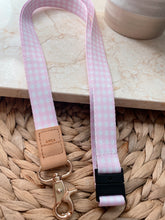 Load image into Gallery viewer, Pink Gingham Fabric Lanyard
