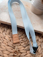Load image into Gallery viewer, Blue Gingham Fabric Lanyard