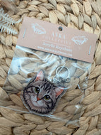 Grey Cat Keychain