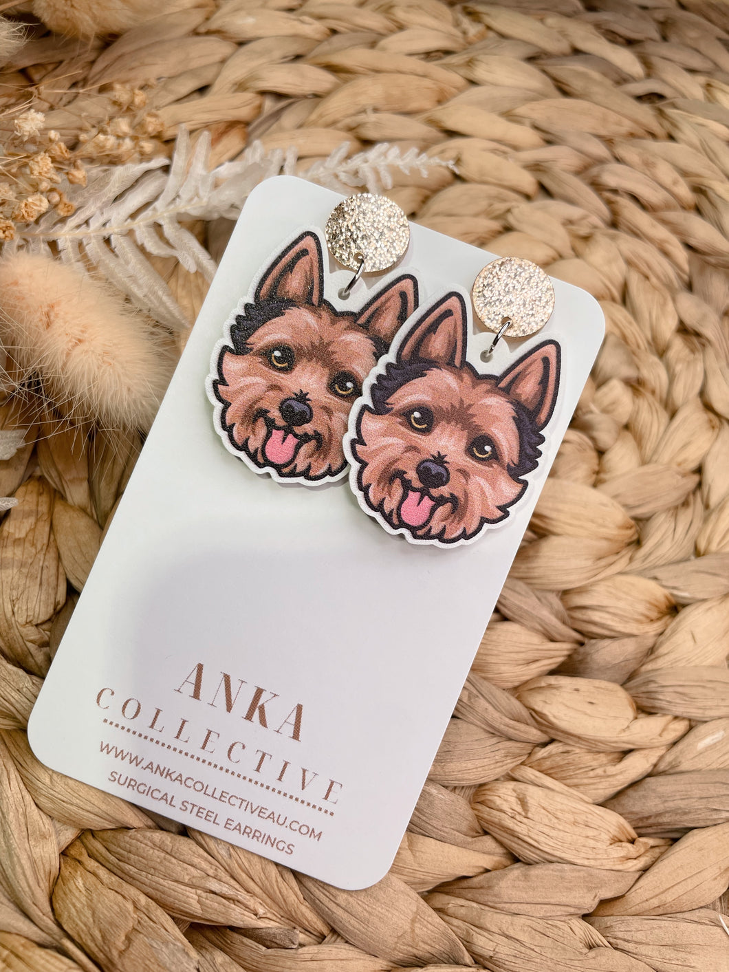 Australian Terrier Dangle Earrings