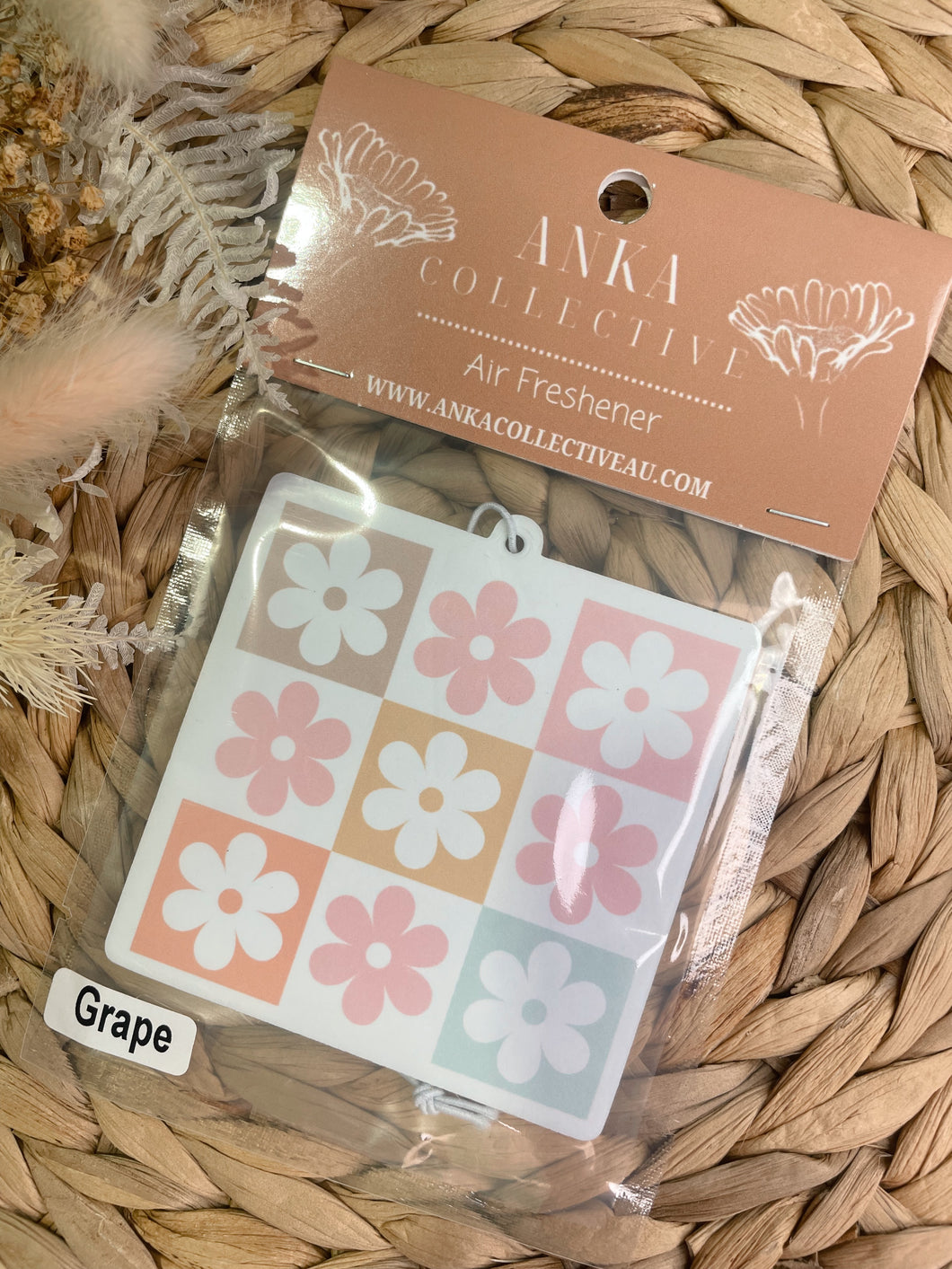 Multicoloured Checkered Floral Air Freshener