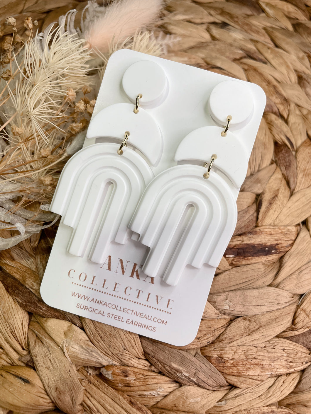 White Archway Statement Earrings