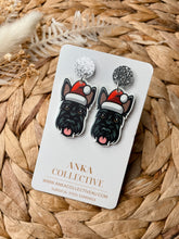 Load image into Gallery viewer, Scottish Terrier Dangle Christmas Earrings
