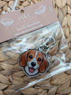 Beaglier Dog Keychain
