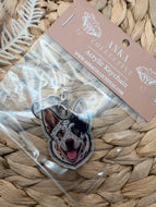 Koolie Brown Merl Dog Keychain