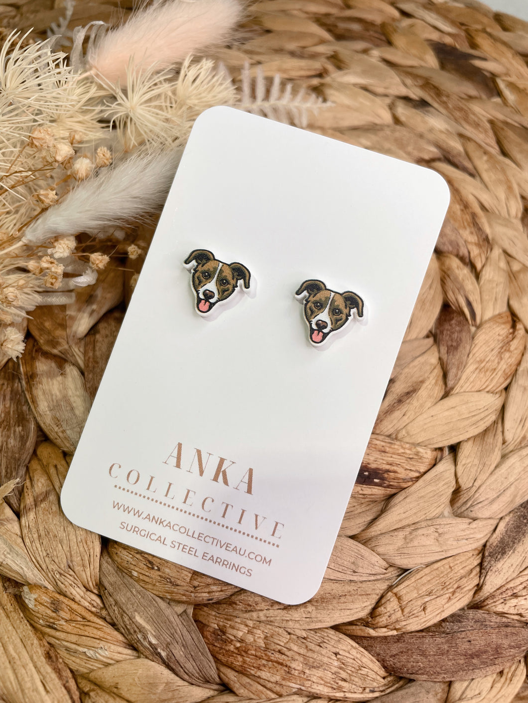 Mix Breed Brown Stud Earrings