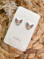 Sphynx Light Tan Cat Stud Earrings