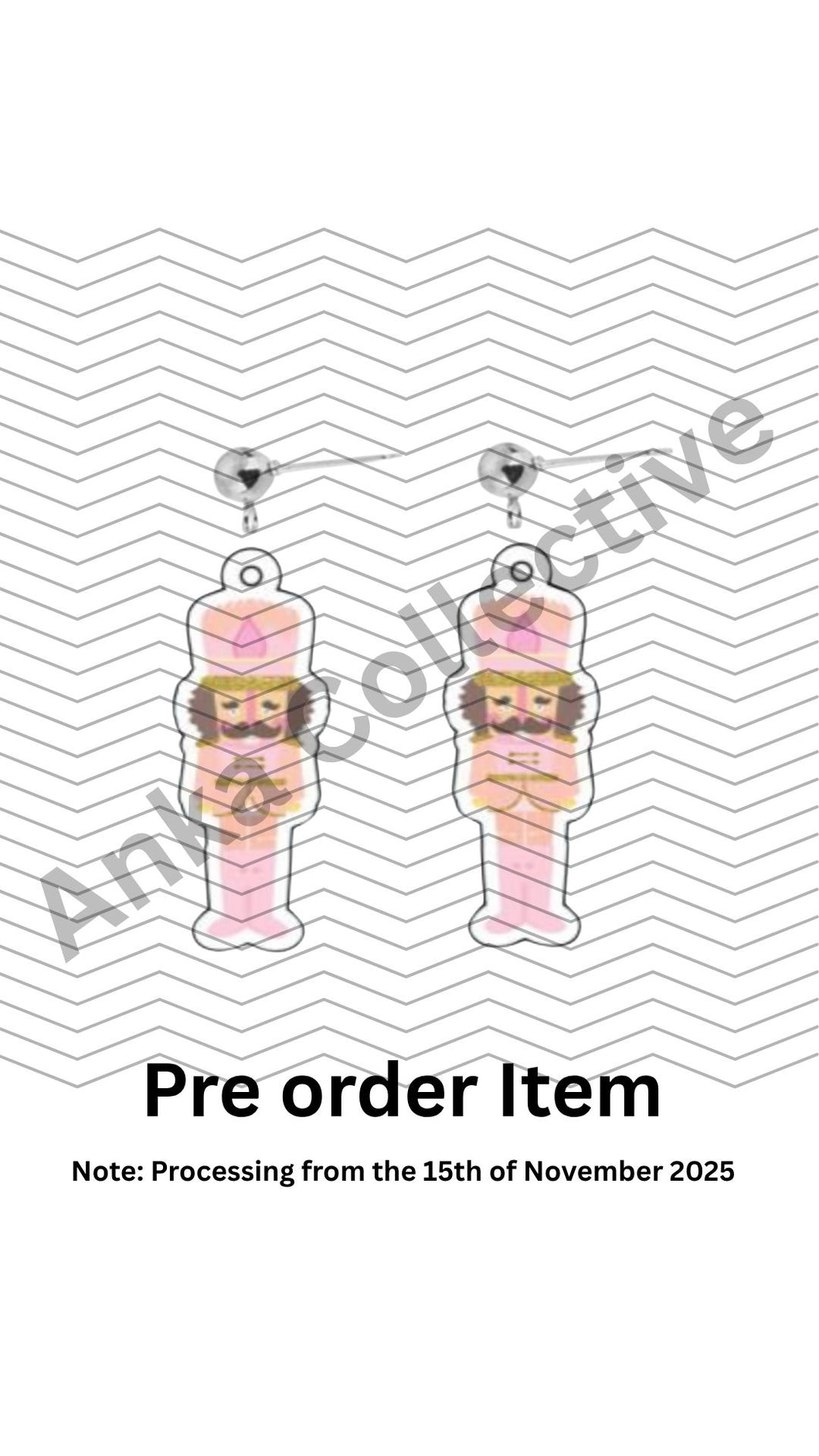 Pink Nutcracker Dangle Earrings