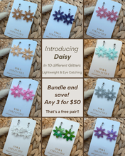 Load image into Gallery viewer, Daisy Dangle Glitter Earrings

