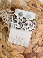 Ragdoll Light Cat Dangle Earrings