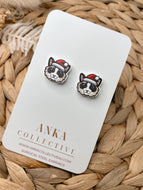 Ragdoll Dark Cat Stud Christmas Earrings