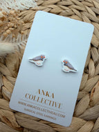 Zebra Finch Stud Earrings