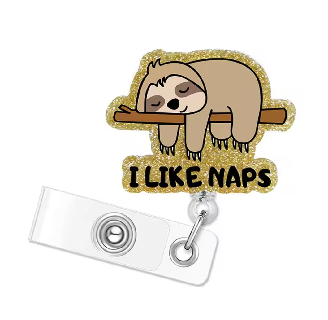 I like naps Badge Reel