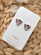 Sphynx Light Tan Cat Stud Christmas Earrings