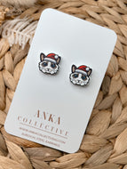 Ragdoll Light Cat Stud Christmas Earrings