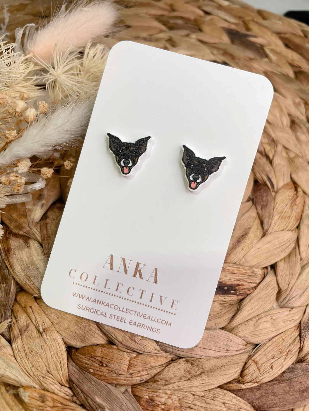 Jack Russell Mix Stud Earrings