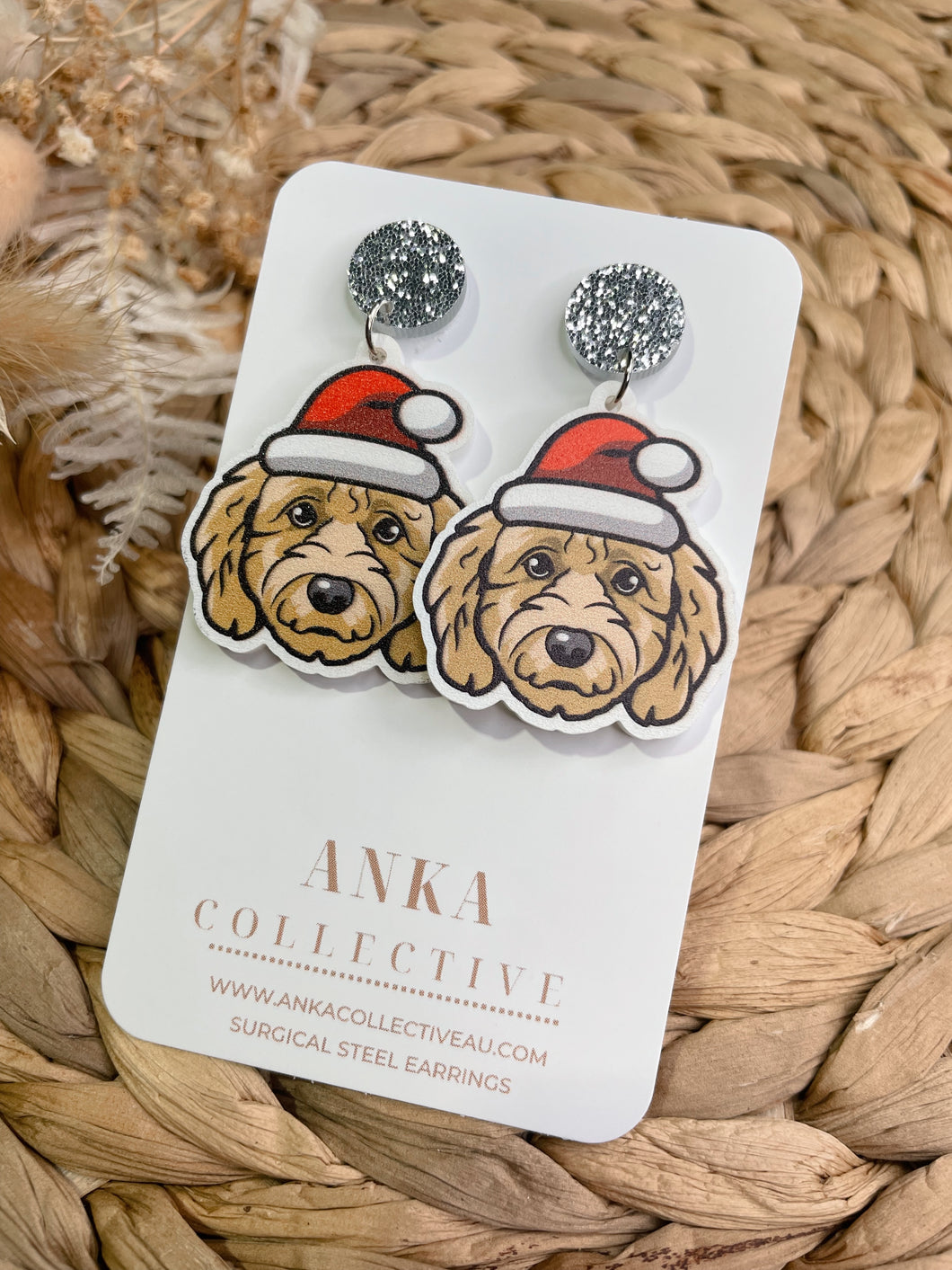 Cavoodle Dangle Christmas Earrings