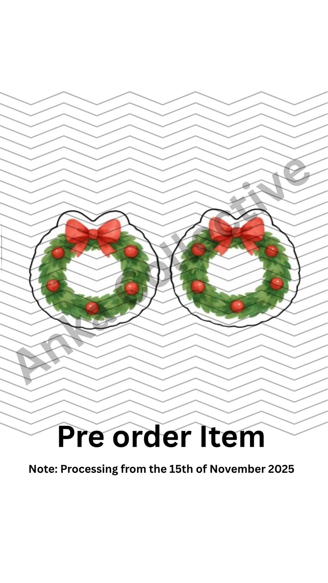 Christmas Wreath Stud Earrings