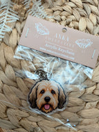 Golden Doodle Dog Keychain