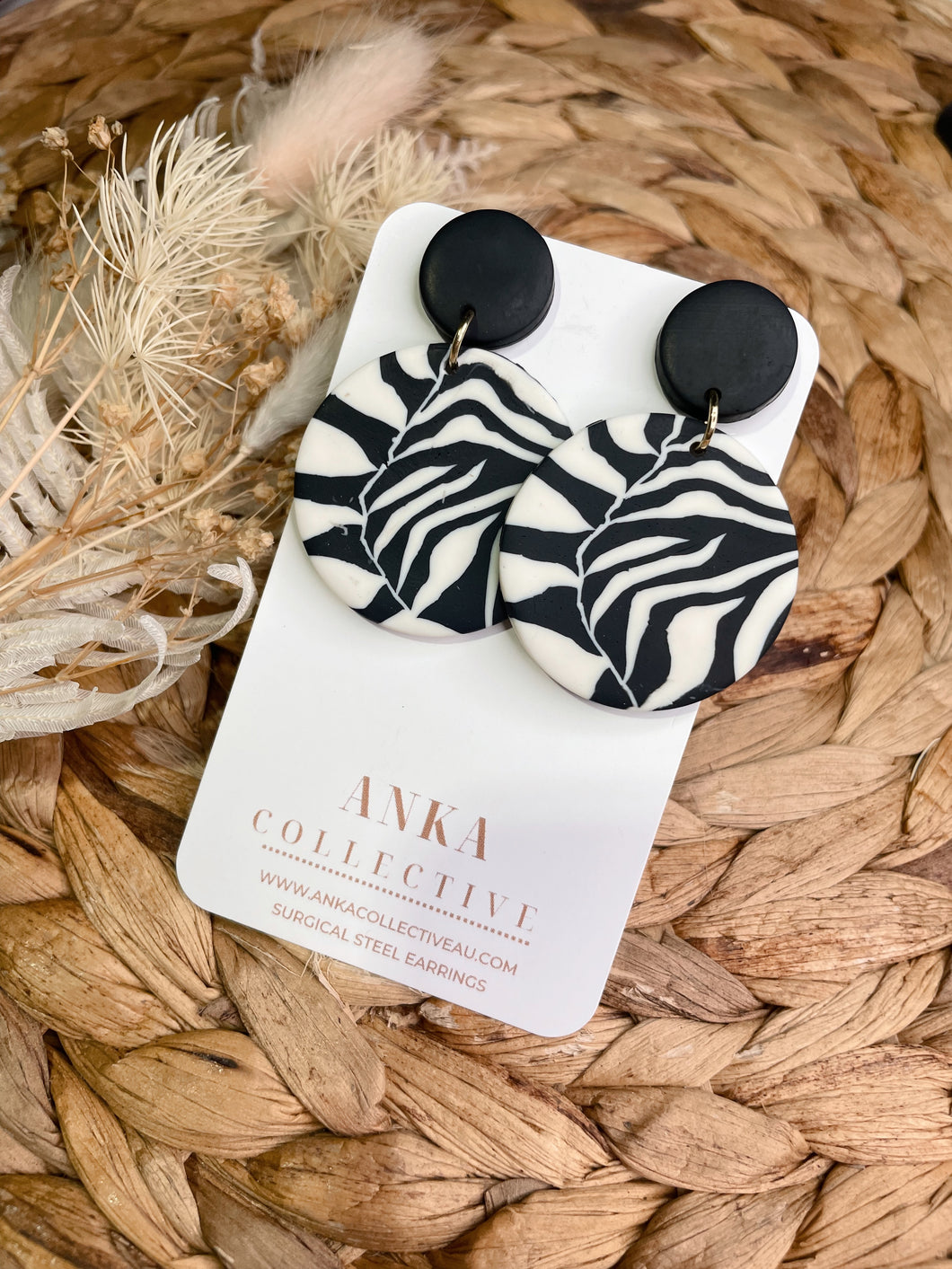 Zebra Statement Earrings