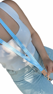 Blue Gingham Fabric Lanyard