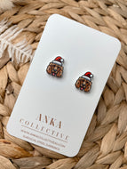 Poodle Standard Stud Christmas Earrings