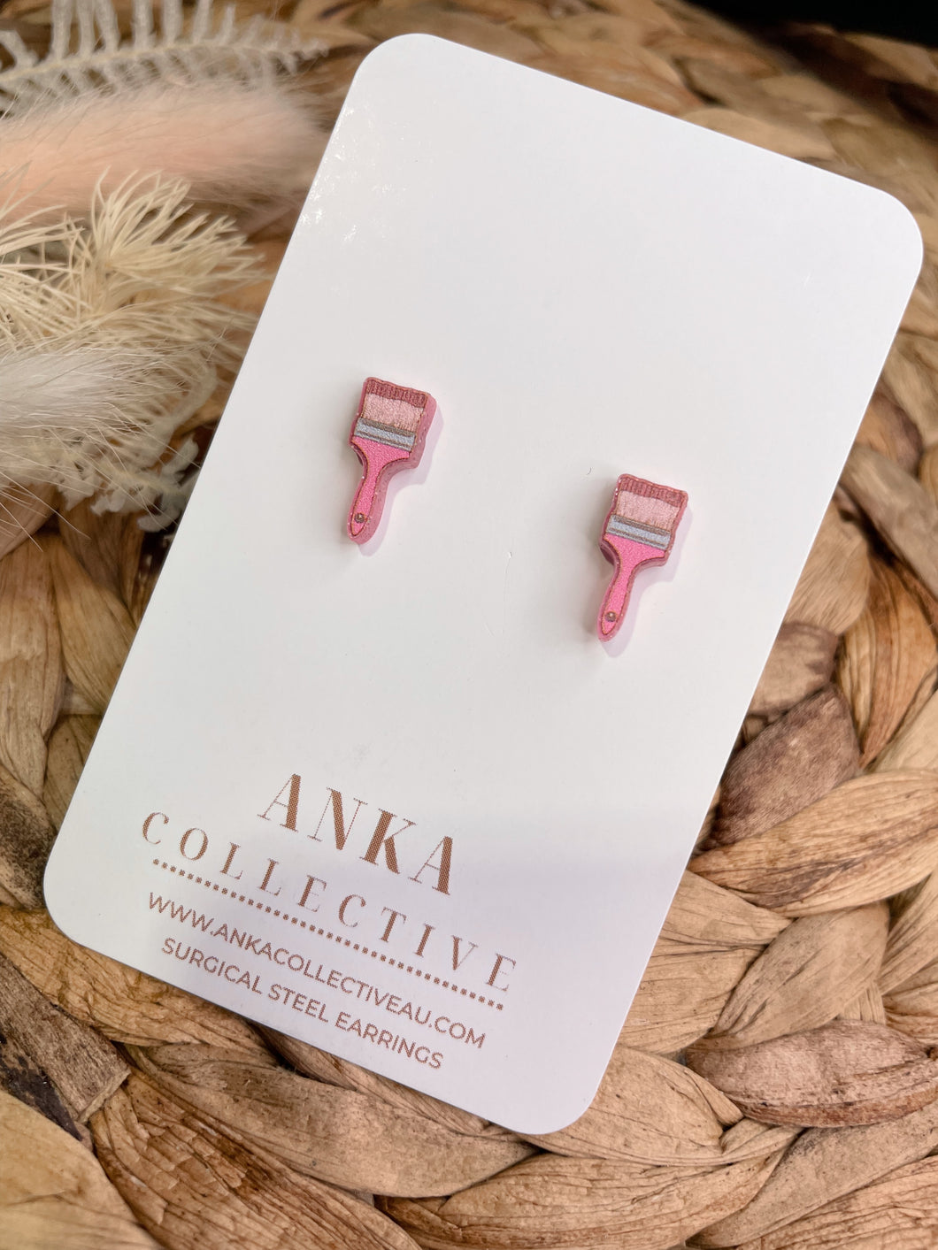 Power Painter Pink Stud Earrings