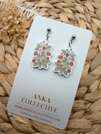 Raspberry Bush Dangle Earrings