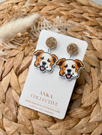 Border Collie Wheaten Dangle Earrings