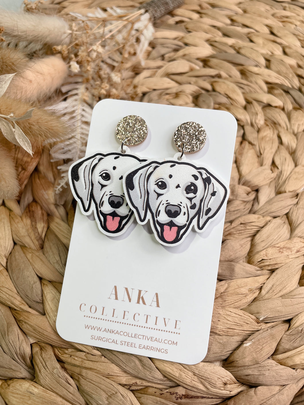 Dalmatian Dangle Earrings