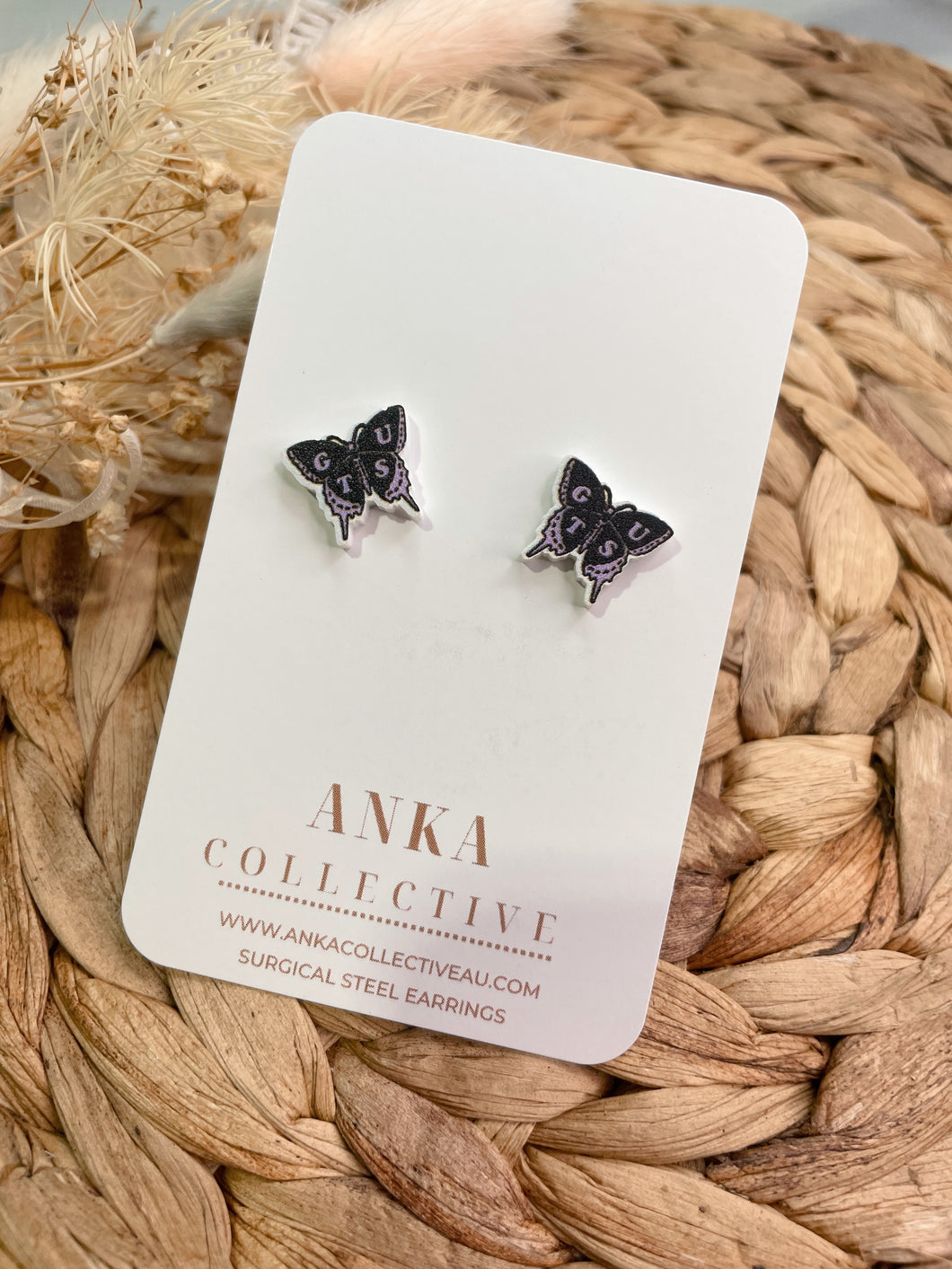 Og Butterfly Stud Earrings
