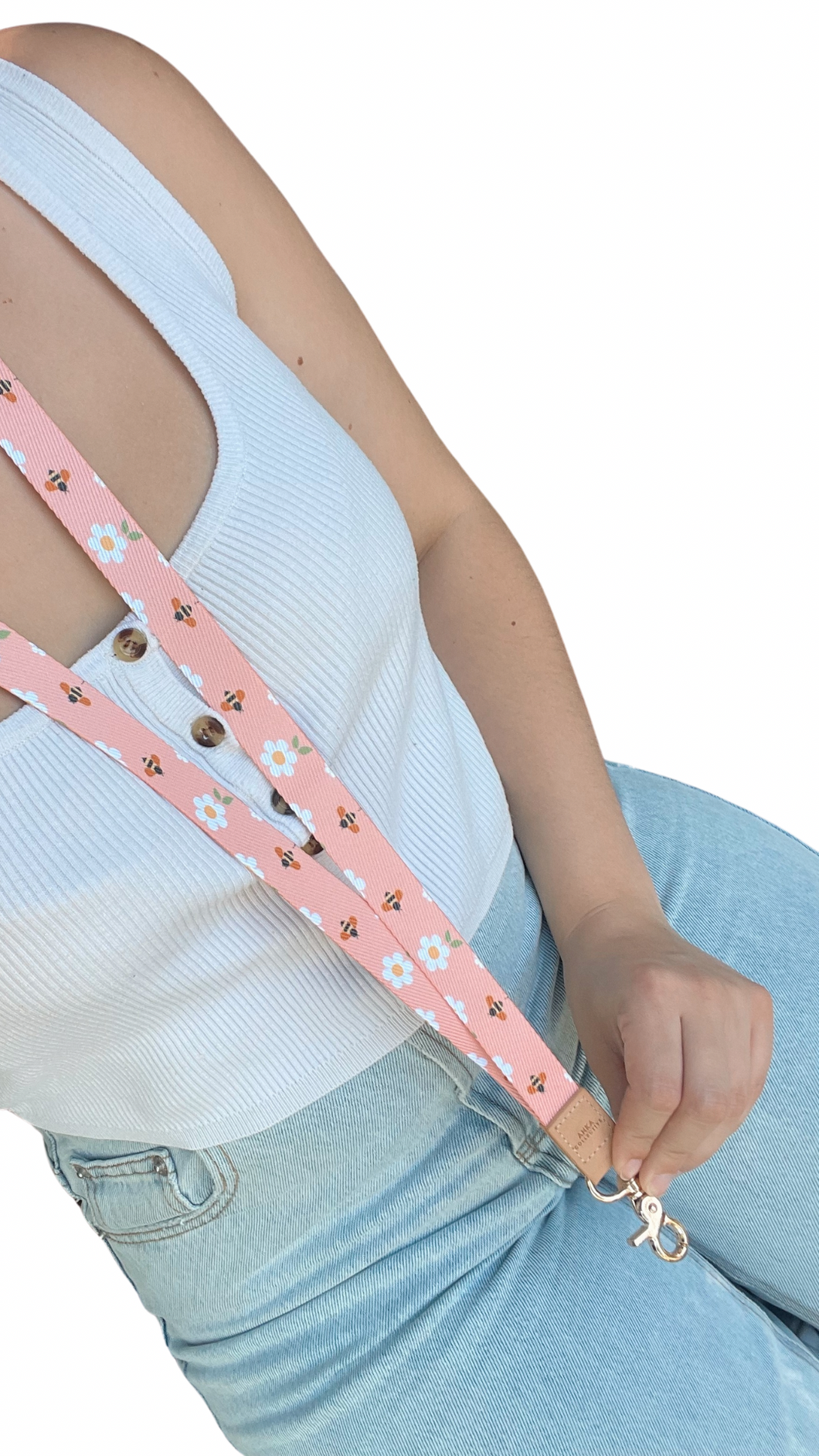 Peachy Bee Fabric Lanyard