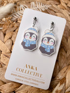 Winter Penguin Dangle Earrings
