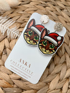 Bengal Dark Cat Dangle Christmas Earrings